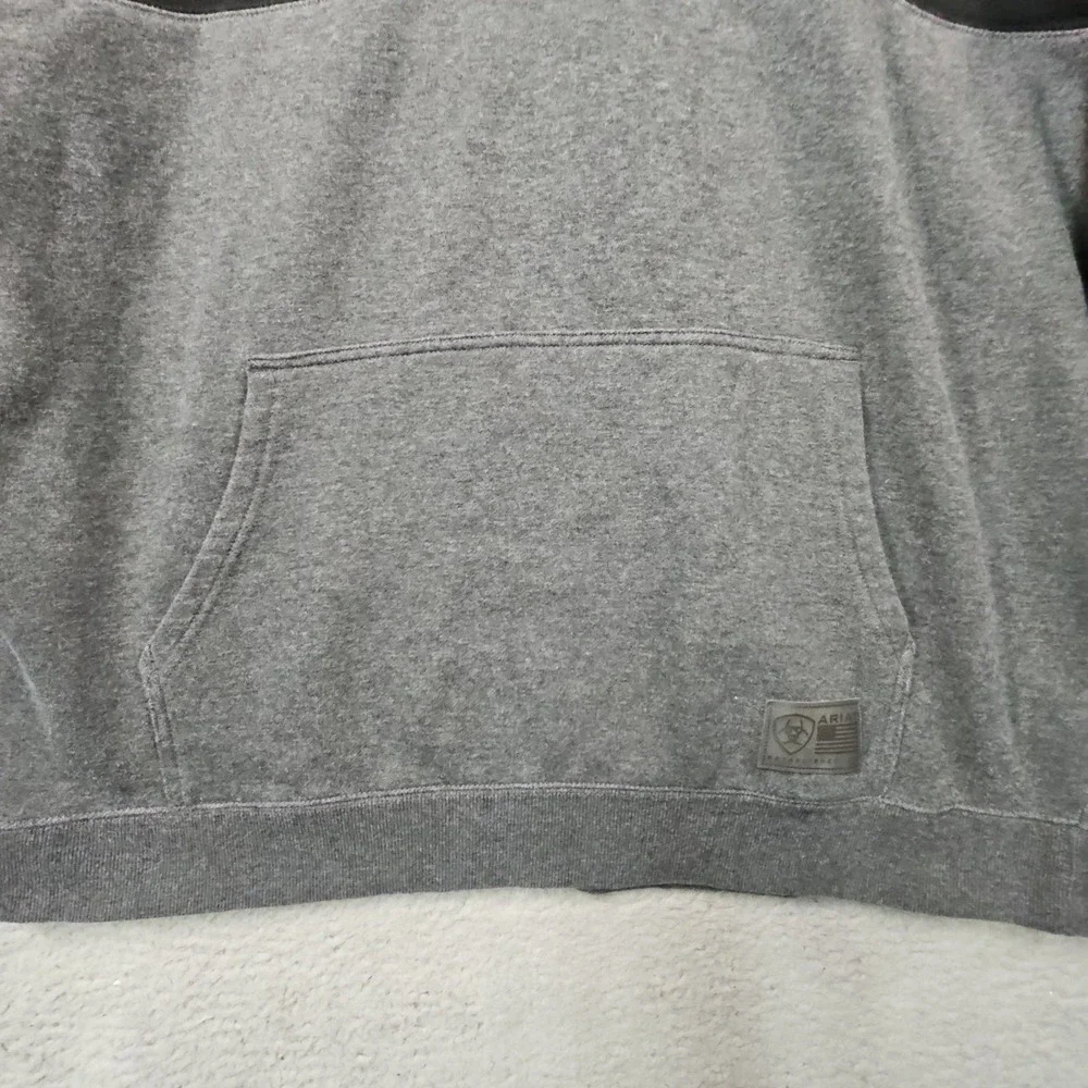 Ariat Hoodie Mens XXL Black Gray Pullover Western Sweatshirt Cowboy Country